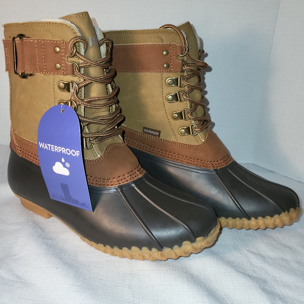 JBU by Jambu Windsor Waterproof Duck Boots Womens Size 7 M Brown B1WND34 NEW